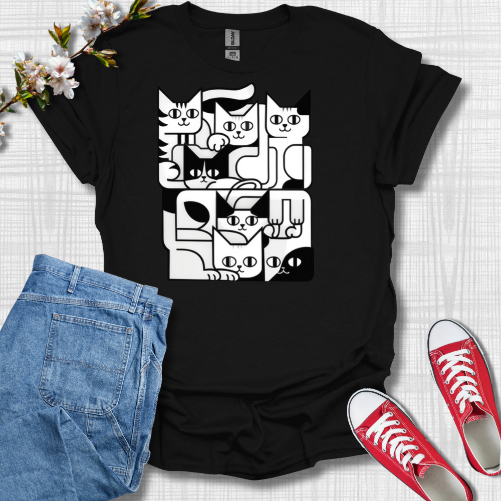 Geometric Cat T-Shirt