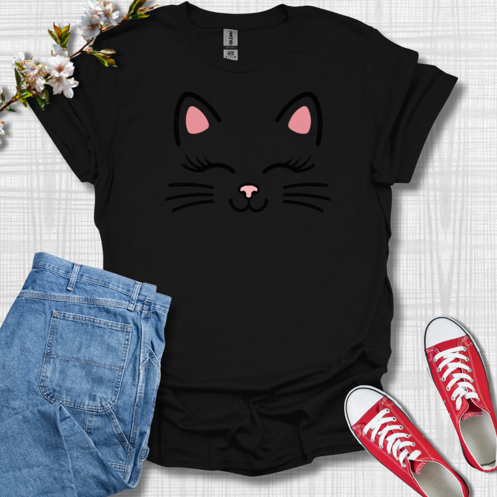 Cat Face Graphic T-Shirt