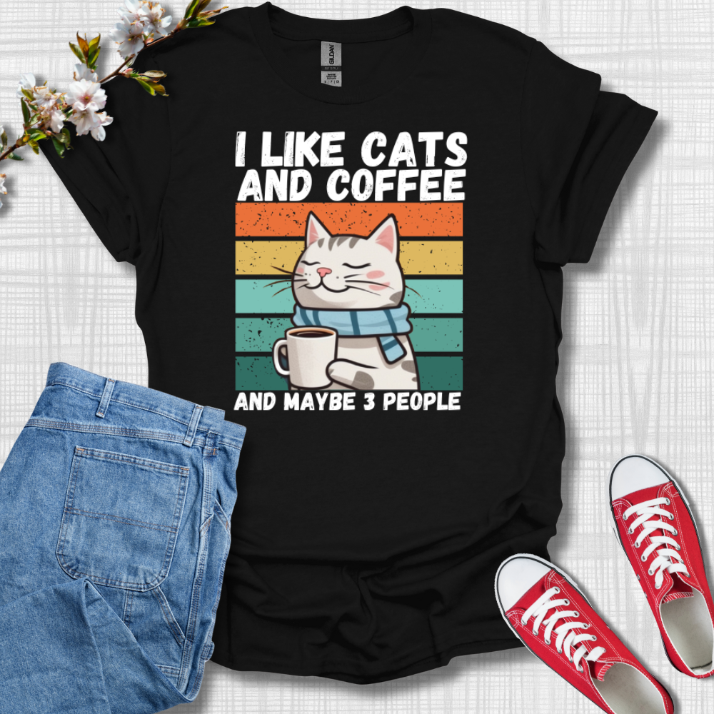 I Like Cats and Coffee Graphic T-Shirt