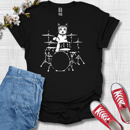 Cat Drums Graphic T-Shirt