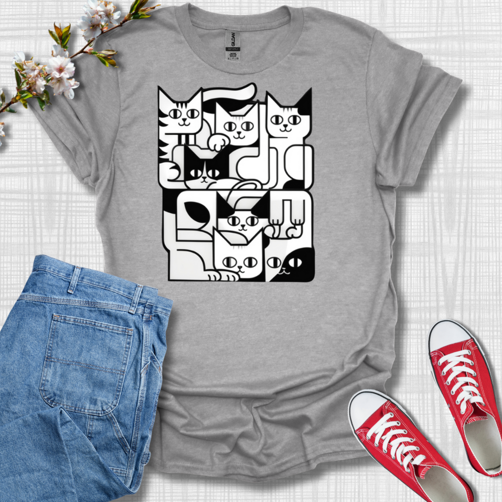 Geometric Cat T-Shirt