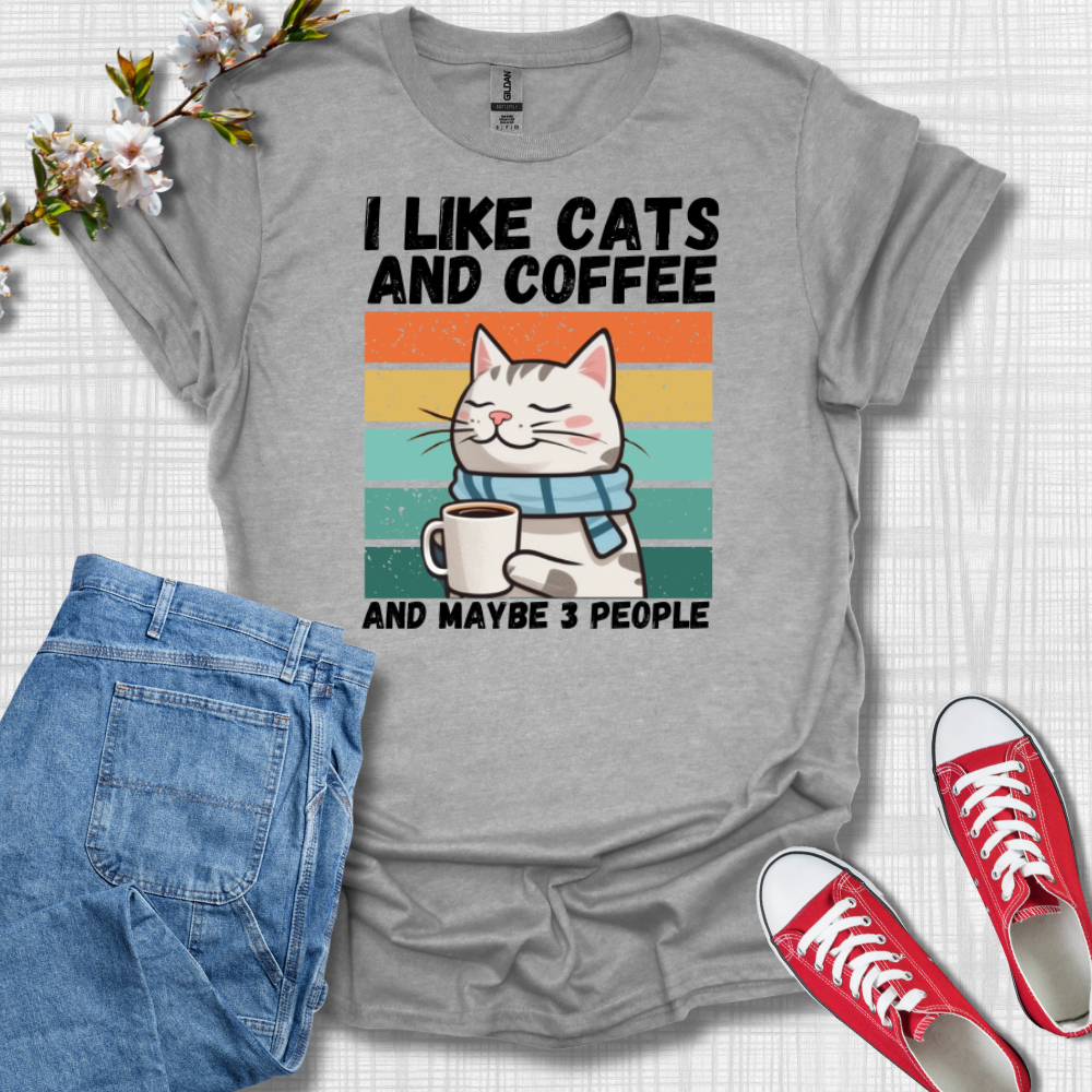 I Like Cats and Coffee Graphic T-Shirt