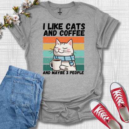 I Like Cats and Coffee Graphic T-Shirt