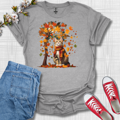 Fall Leaves Cat T-Shirt