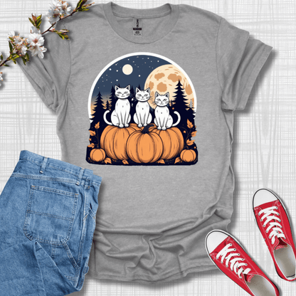 White Cats on Pumpkins