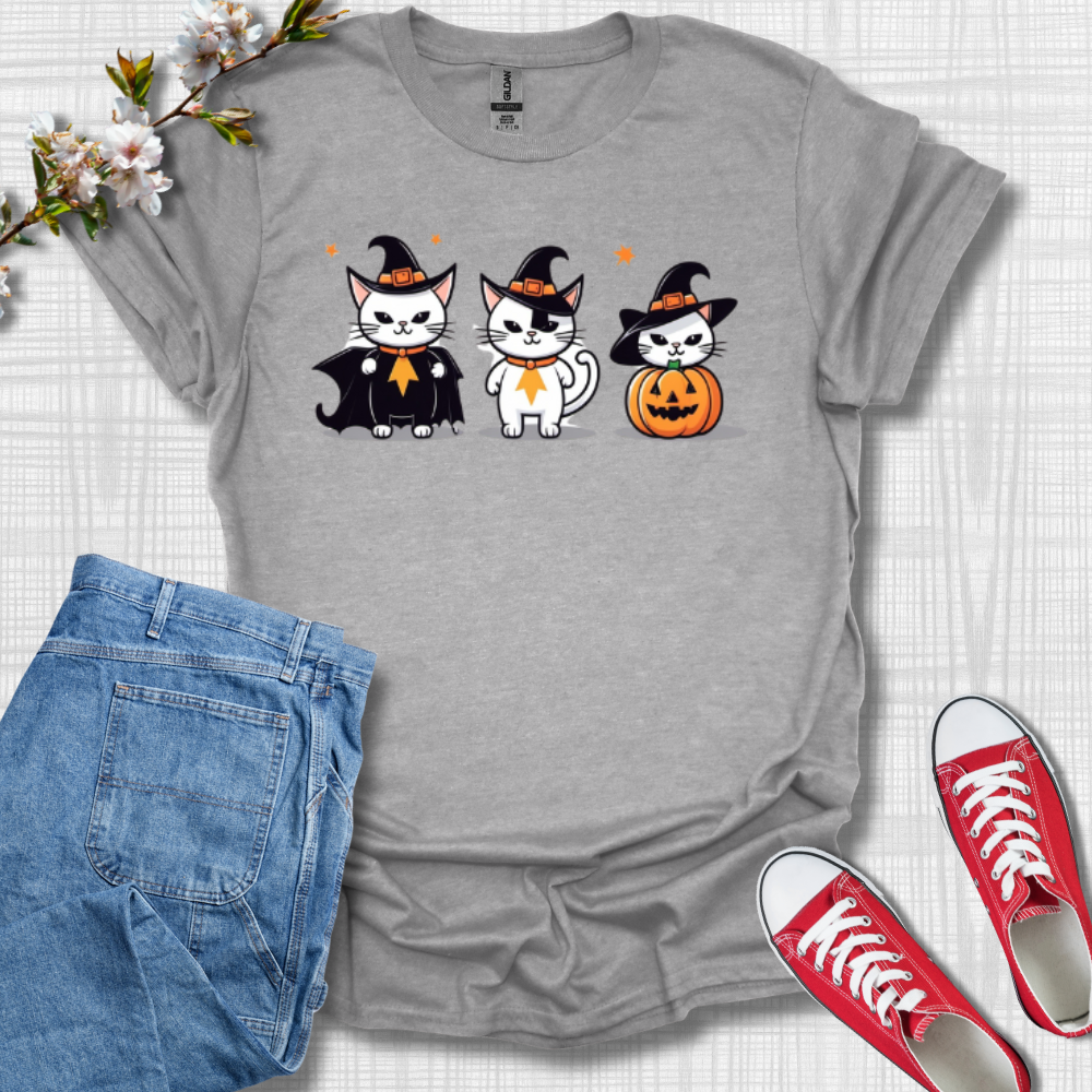 Cute Witch Cats Graphic T-Shirt