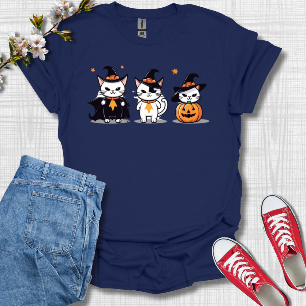 Cute Witch Cats Graphic T-Shirt