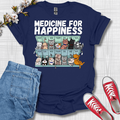 Medicine for Happiness Cat T-Shirt