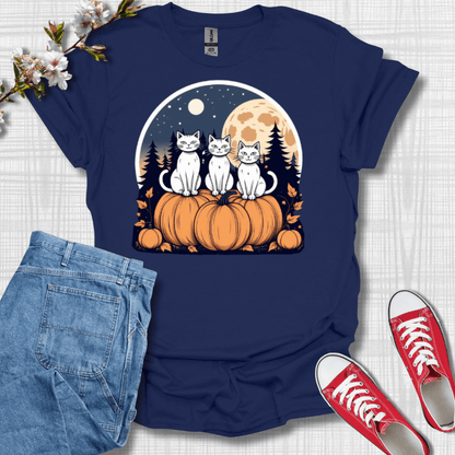 White Cats on Pumpkins