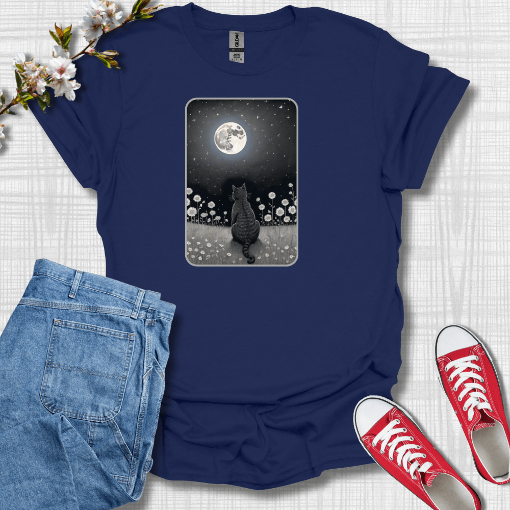 Black Cat Moon Graphic T-Shirt