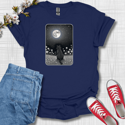 Black Cat Moon Graphic T-Shirt