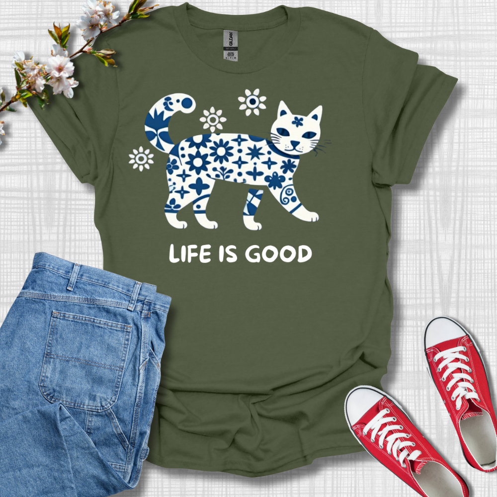 Life is Good Cat T-Shirt