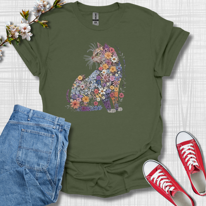 Flower Cat Graphic T-Shirt