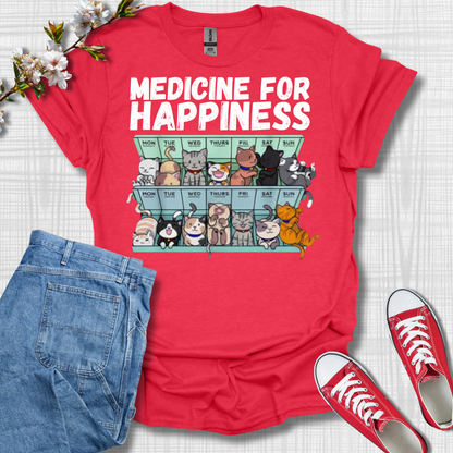 Medicine for Happiness Cat T-Shirt