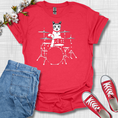 Cat Drums Graphic T-Shirt