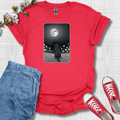 Black Cat Moon Graphic T-Shirt