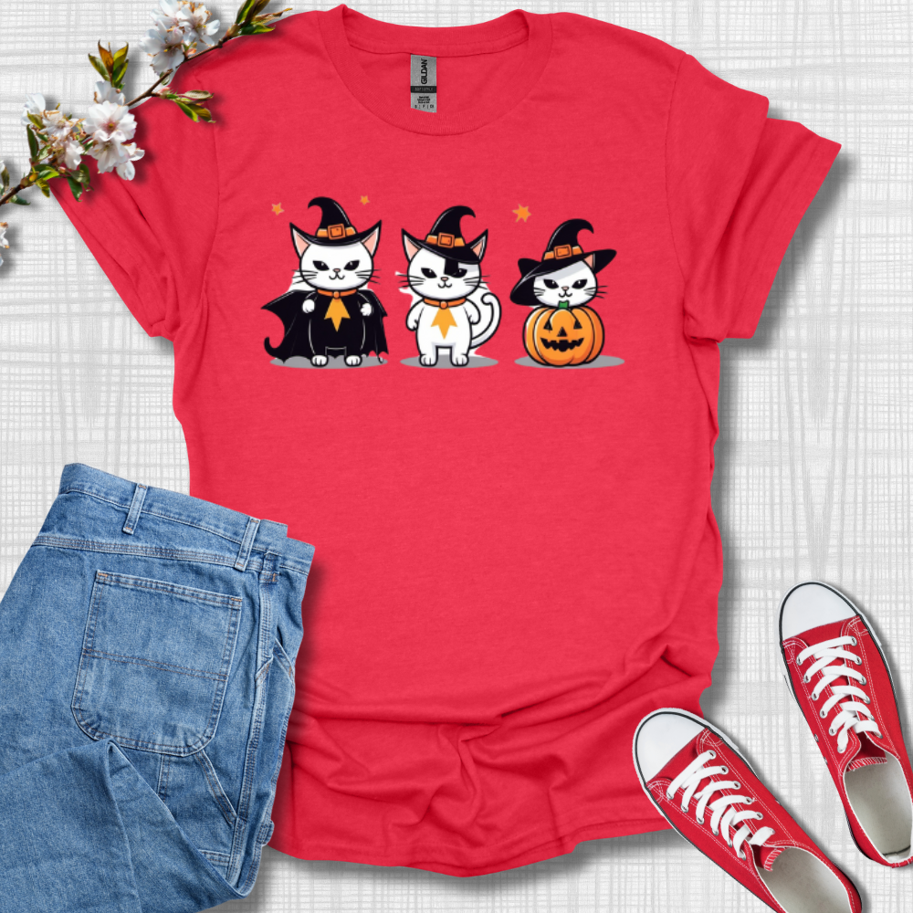 Cute Witch Cats Graphic T-Shirt