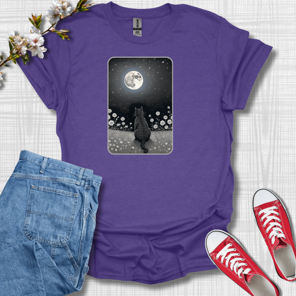 Black Cat Moon Graphic T-Shirt