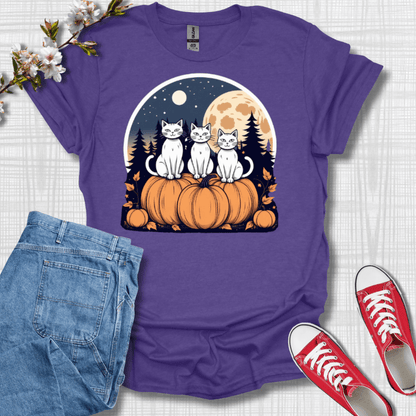 White Cats on Pumpkins