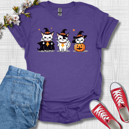 Cute Witch Cats Graphic T-Shirt