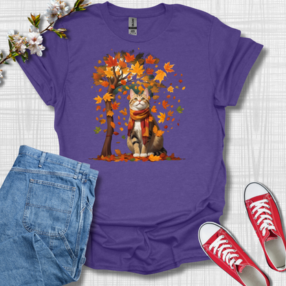 Fall Leaves Cat T-Shirt