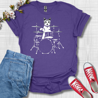 Cat Drums Graphic T-Shirt