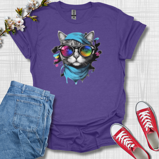 Cat with Sunglasses Graphic T-Shirt