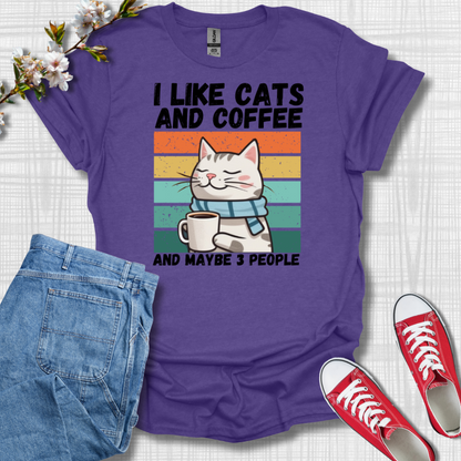 I Like Cats and Coffee Graphic T-Shirt