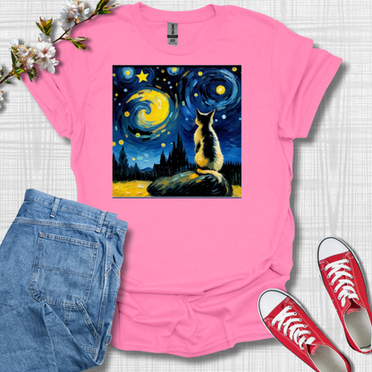 Cat Van Gogh Graphic T-Shirt