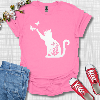 Cat with Butterfly T-Shirt