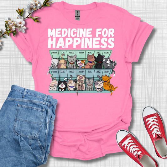 Medicine for Happiness Cat T-Shirt