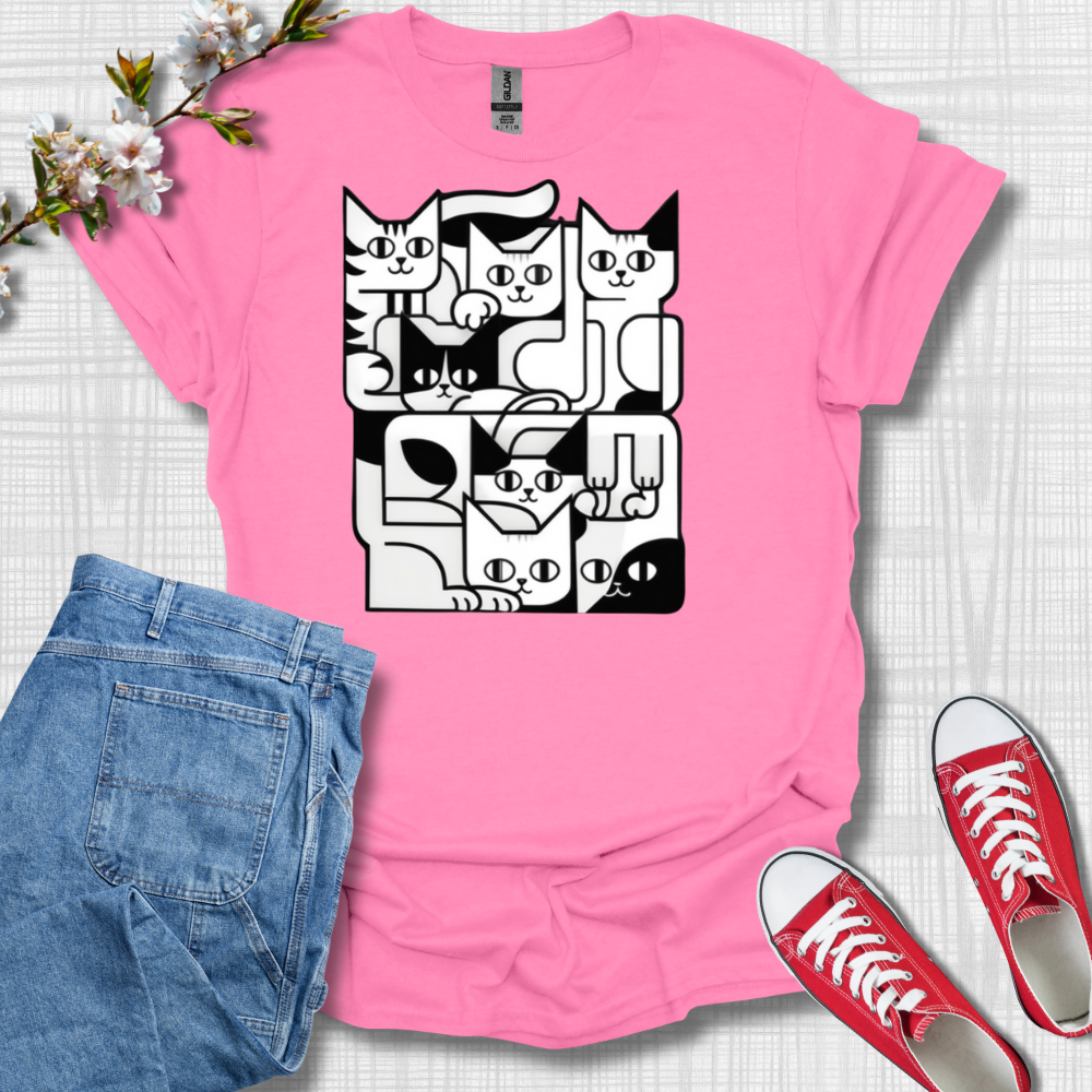 Geometric Cat T-Shirt