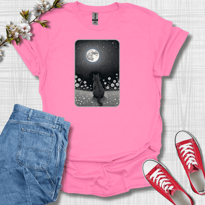 Black Cat Moon Graphic T-Shirt