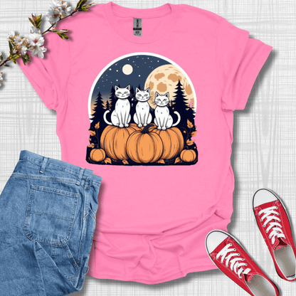 White Cats on Pumpkins