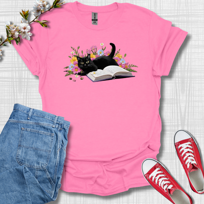 Cat in Book Graphic T-Shirt, Women T-Shirt, Men T-Shirt, Summer and Fall T-Shirt