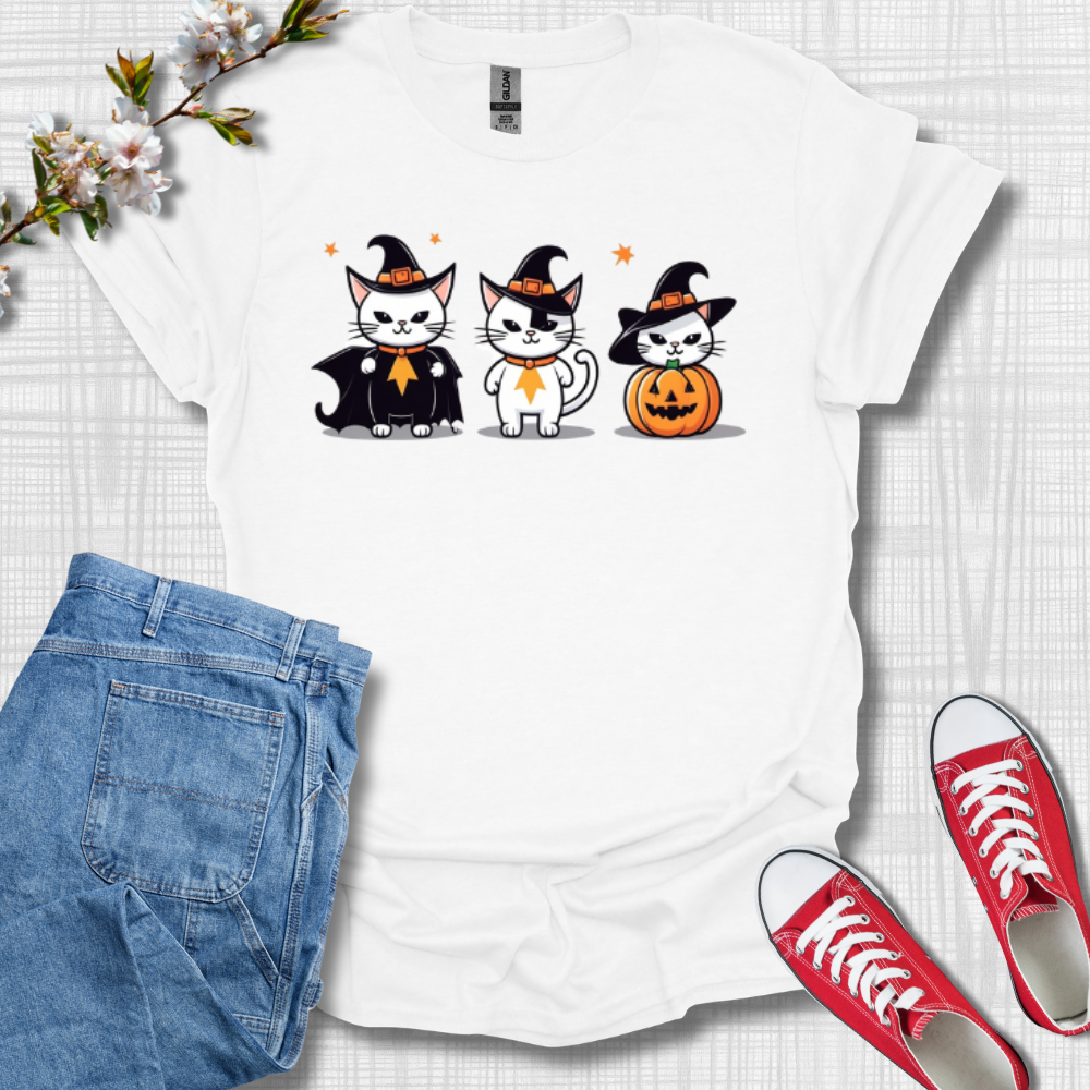 Cute Witch Cats Graphic T-Shirt