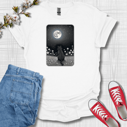 Black Cat Moon Graphic T-Shirt