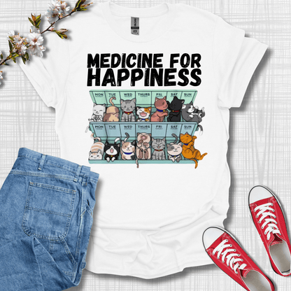 Medicine for Happiness Cat T-Shirt