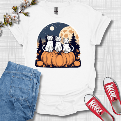 White Cats on Pumpkins