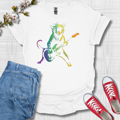 Cat Guitar Graphic T-Shirt