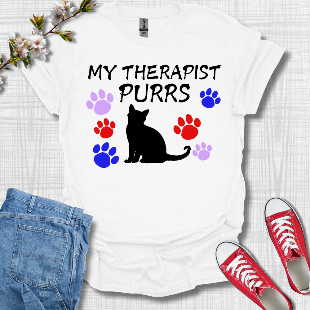 My Therapist Purrs Cat T-Shirt