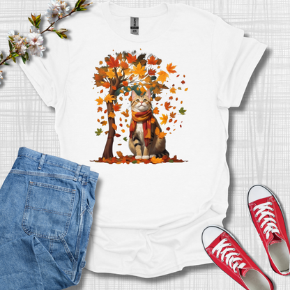 Fall Leaves Cat T-Shirt